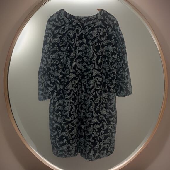 Patio Casuals By Cabernet Dress Tunic Beaded Black Paisley Side Pockets Size XL - Picture 7 of 8